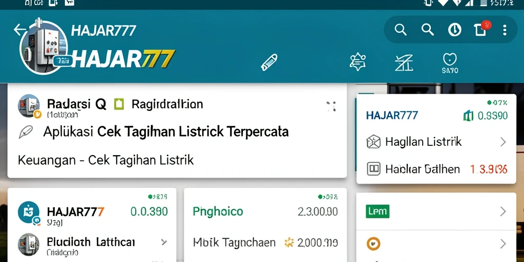 Tampilan antarmuka aplikasi Cek Tagihan Listrik HAJAR777 yang informatif.