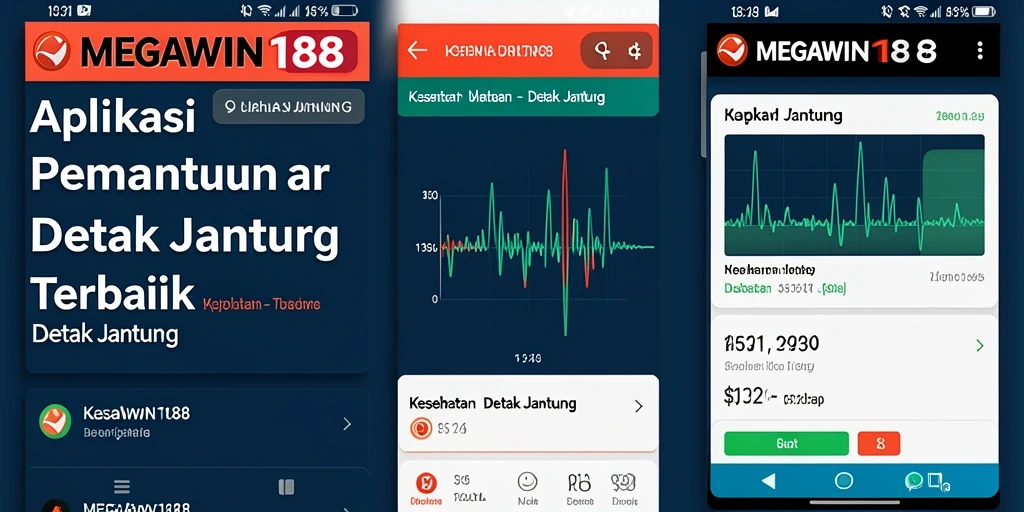 Antarmuka MEGAWIN188 menunjukkan detak jantung secara real-time.