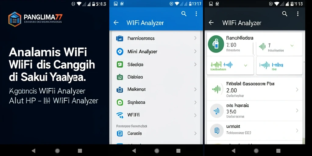 Tampilan antarmuka aplikasi PANGLIMA77 saat melakukan analisis WiFi.
