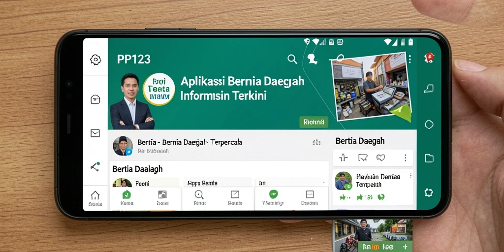 Tampilan antarmuka aplikasi PP123 Berita Daerah yang menarik.