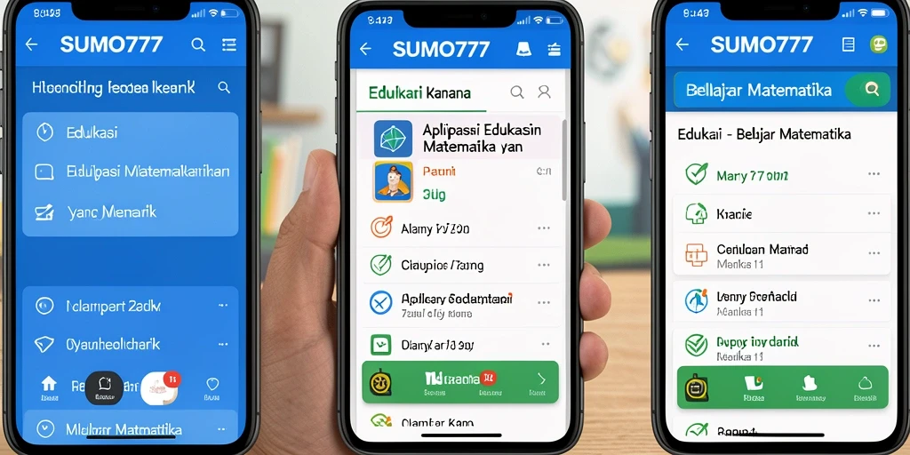 Antarmuka pengguna yang ramah dalam SUMO777 untuk belajar matematika.