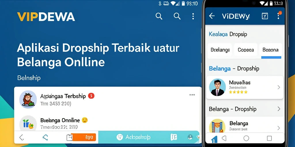 Antarmuka aplikas Dropship VIPDEWA yang ramah pengguna.