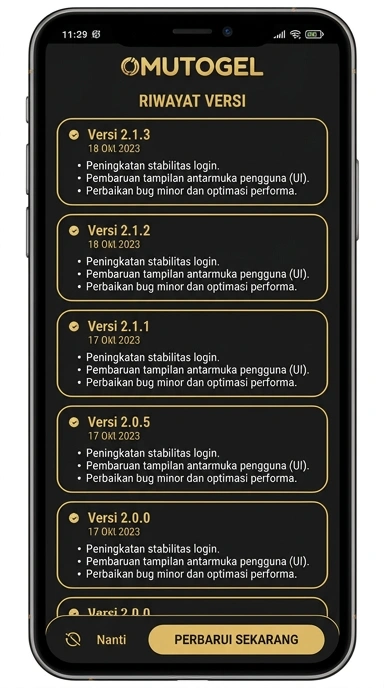 Riwayat Versi Omutogel untuk Pengguna Android